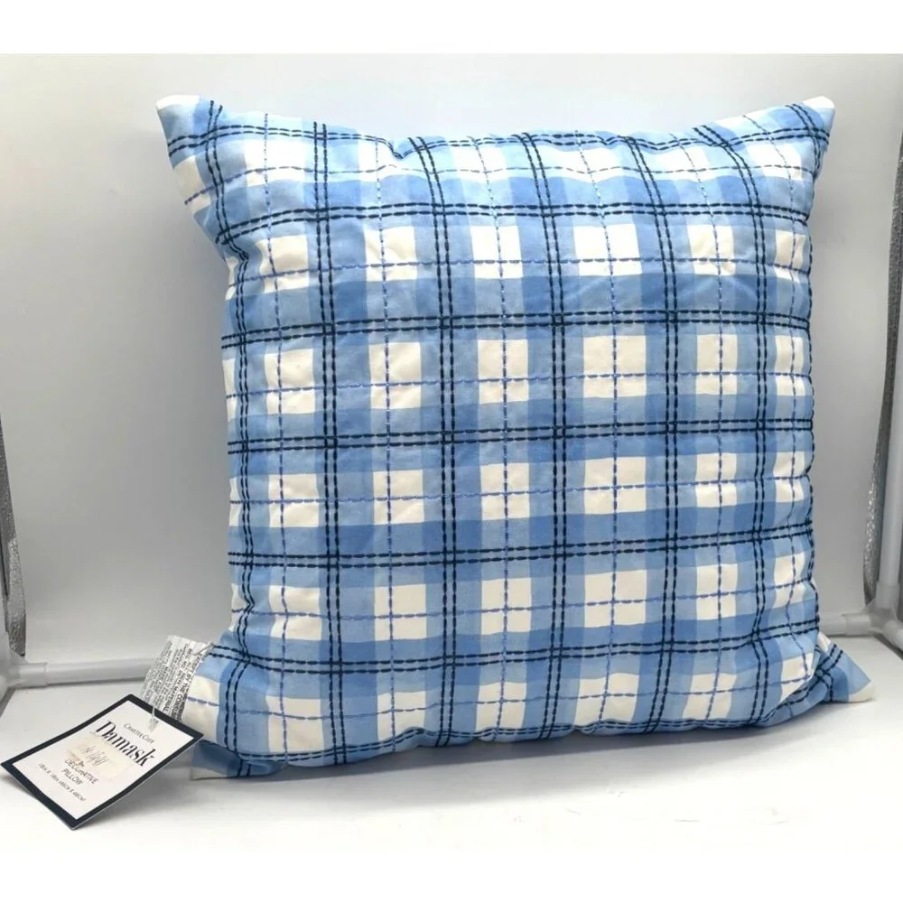 2 Charter Club Painted Plaid Embroidered 18